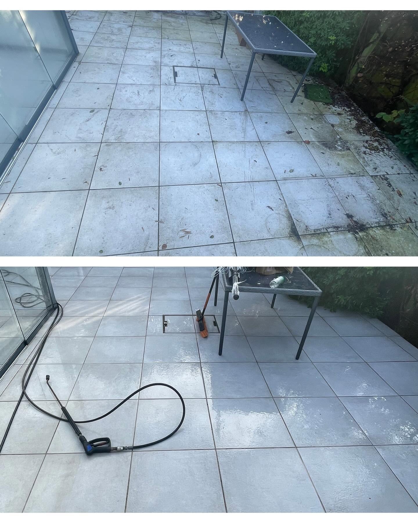 Rear patio deep clean