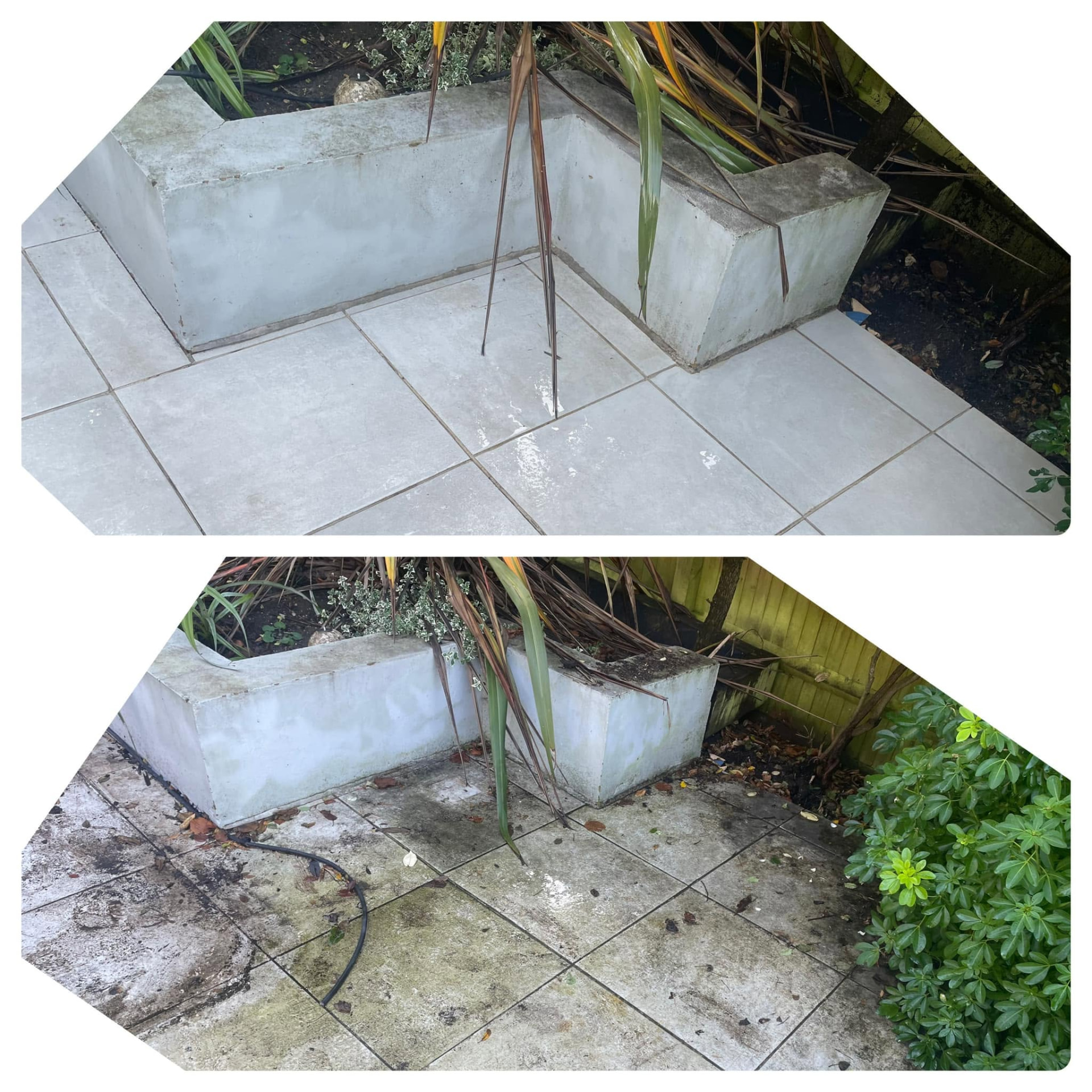 Courtyard and rendered walls cleaned