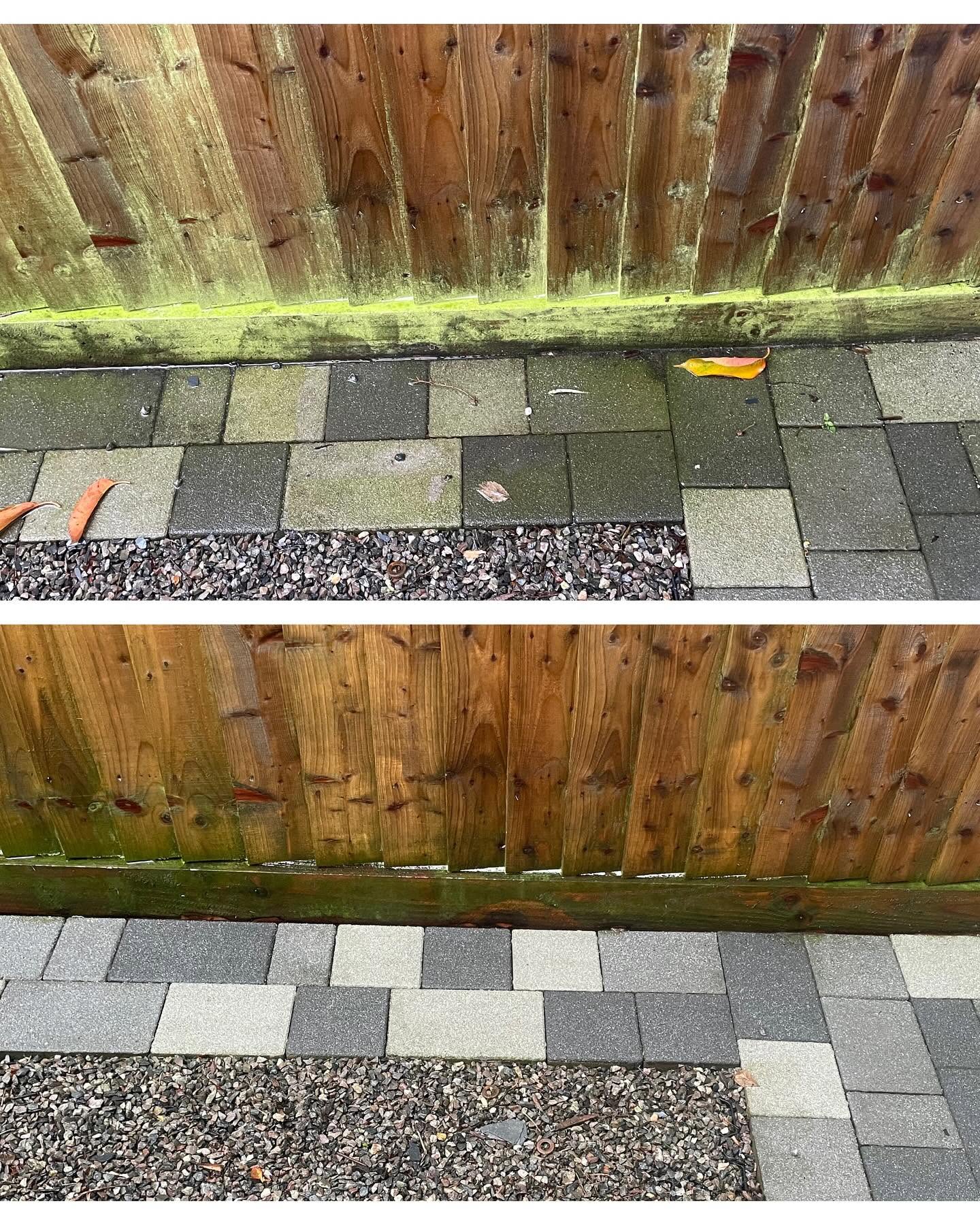 Fencing and paving washed down